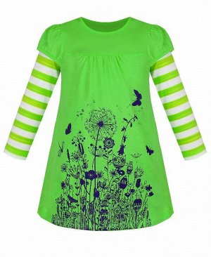 Платье с длинными рукавами для девочки Цвет: зелёный