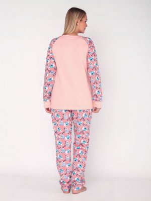 Пижама женская футер начес "Зима" розовый