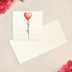 Открытка-мини «I Love you», cердечко, 7 х 7см