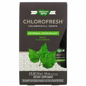 Nature's Way, Chlorofresh, капли с хлорофиллом, мята, 59 мл (2 жидк. унц.)