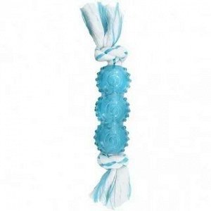 CanineClean игрушка для собак Палочка синтетическая резина с канатом 25 см с ароматом мяты, голубой