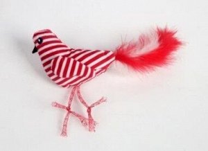 Petpark игрушка для кошек Птичка с перьями 25 см красно-белая