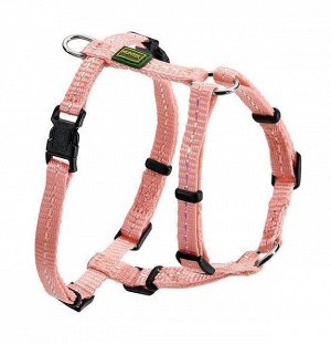 Hunter шлейка для собак Tripoli 41-55 см, нейлон св. розовая, светоотражающая