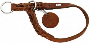 Hunter ошейник для собак Solid Education Chain 50/ 3.5см (34-42см), кожа, коньяк