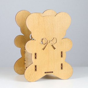 Кашпо деревянное "Мишка" 17,6х13,8х23,5 см орех
