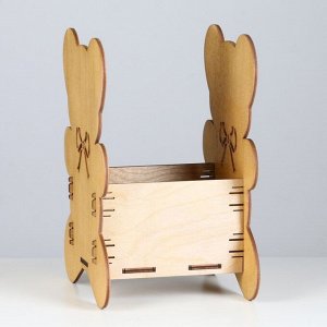 Кашпо деревянное "Мишка" 17,6х13,8х23,5 см орех