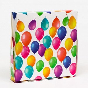 Коробка складная "Happy Birthday", 20 х 20 х 4 см