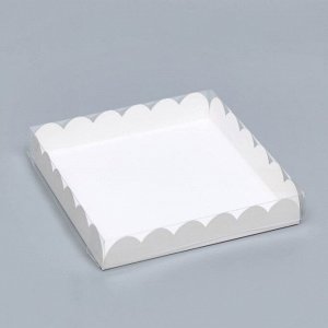 Коробочка для печенья, белая, 18 х 18 х 3 см