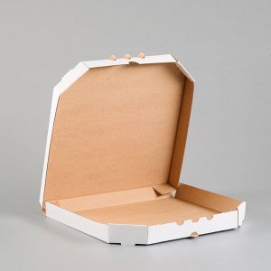 Упаковка для пиццы, белая, 25,5 х 25,5 х 3 см