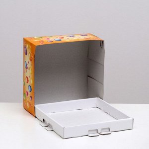 Коробка для торта "Happy Birthday", 24 х 24 х 12 см, 1,5 кг