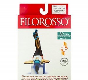 Колготки Терапия "Filorosso", 2 класс, 80 den, размер 4, черные, компрессионные лечебно-профилактические 7050