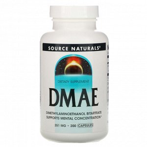 Source Naturals, ДМАЭ, 351 мг, 200 капсул