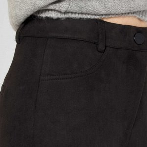 Облегающие брюки из искусственной замши - черный