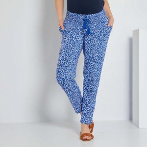 Легкие брюки для будущих мам - голубой