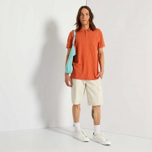 Рубашка-поло с нагрудным карманом - оранжевый