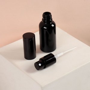 ONLITOP Бутылочка стеклянная для хранения, с распылителем «Black», 30 мл, цвет чёрный