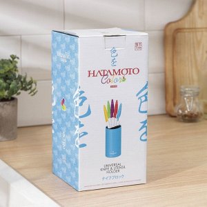 Подставка для ножей круглая HATAMOTO COLOR, голубая, пластик, 110*225мм
