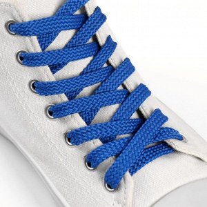 Шнурки для обуви, плоские, 8 мм × 100 см, цвет тёмно-синий