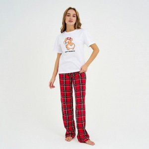 Пижама новогодняя женская (футболка и брюки) KAFTAN «Корги», 40-42