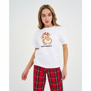 Пижама новогодняя женская (футболка и брюки) KAFTAN «Корги»