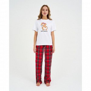 Пижама новогодняя женская (футболка и брюки) KAFTAN «Корги», размер 40-42