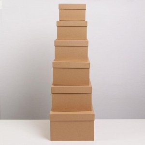 Набор подарочных коробок 6 в 1 «Крафт», 20 х 12.5 х 7.5 ? 32.5 х 20 х 12.5 см