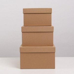 Набор подарочных коробок 3 в 1 «Крафт», 32,5 х 20 х 12,5 - 26 х 17 х 10 см