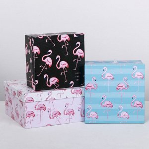 Набор подарочных коробок 3 в 1 «Фламинго», 18 ? 18 ? 10?22 ? 22 ? 12 см