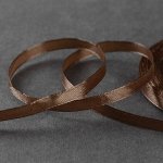 Лента атласная, 6 мм ? 23 ± 1 м, цвет коричневый №30