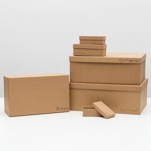 Набор подарочных крафтовых коробок 15 в 1 «Крафт», 12 х 7 х 4 см - 46,6 х 35,2 х 17.5 см