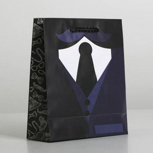 Пакет подарочный ламинированный, упаковка, «Костюм», S 12 х 15 х 5,5 см
