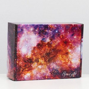Подарочная коробка, двусторонняя Космический подарок 27 х 21 х 9 см