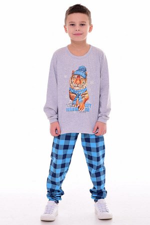 Пижама подростковая 11-059 (бирюза) Тигр в шапке