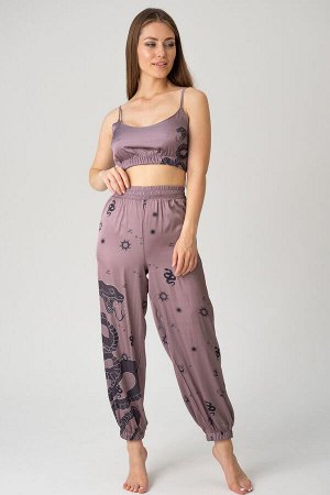 Женская пижама с брюками Hot Story Brown snake (топ + брюки)