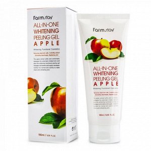 Пилинг-скатка для лица с экстрактом улитки и яблока, Farm Stay All In One Whitening Peeling Gel Cream Apple