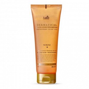 Косметика Lador Шампунь укрепляющий для тонких волос Dermatical Hair-Loss Shampoo For Thin Hair, 200 мл