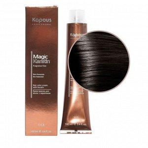 Kapous, NA 5.81 Светлый коричневый шоколадно-пепельный крем-краска для волос с кератином Non Ammonia
