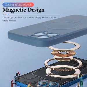 Силиконовый цветной чехол для Iphone MagSafe  Full Cover (+Камера)