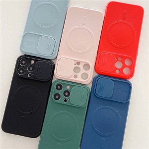 Силиконовый цветной чехол для Iphone с MagSafe Full Cover 13 Pro Max (+Камера)