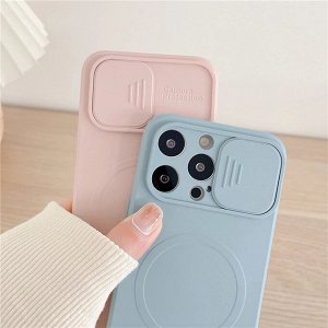 Силиконовый цветной чехол для Iphone с MagSafe Full Cover 13 Pro Max (+Камера)