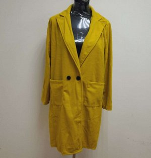 Легкое пальто из флиса темно-желтое