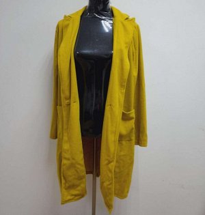 Легкое пальто из флиса темно-желтое