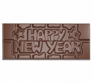 Форма для шоколада 4 плитки Happy New Year CW12026 поликарбонатная, Chocolate World, Бельгия