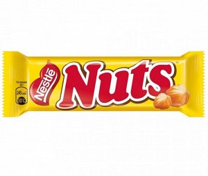 Шоколадный батончик Натс Nuts, карамель и нуга 50 г