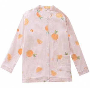 Женская хлопковая кофта, принт "апельсины", цвет розовый