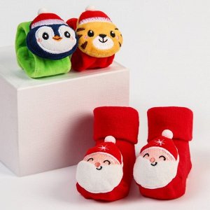 Подарочный набор: погремушки на ножки и ручки "Дед Мороз"