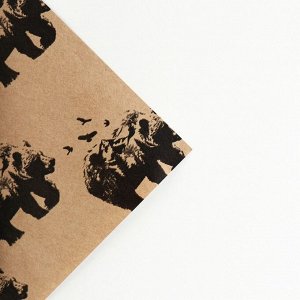 Бумага упаковочная крафтовая Bear , 70 × 100 см