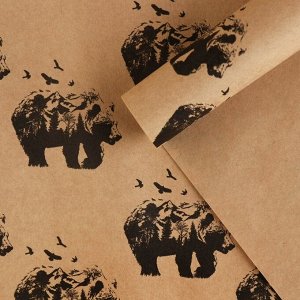 Бумага упаковочная крафтовая Bear , 70 × 100 см