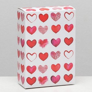 Коробка складная «Сердечки», 16 x 23 x 7,5 см