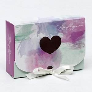 Подарочная коробка сборная с окном "Весенние краски", 16,5 х 11, 5 х 5 см